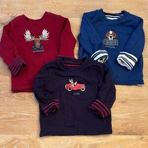 Janie and Jack reversible Long Sleeve Animal Print Shirts - Red, Blue, Navy